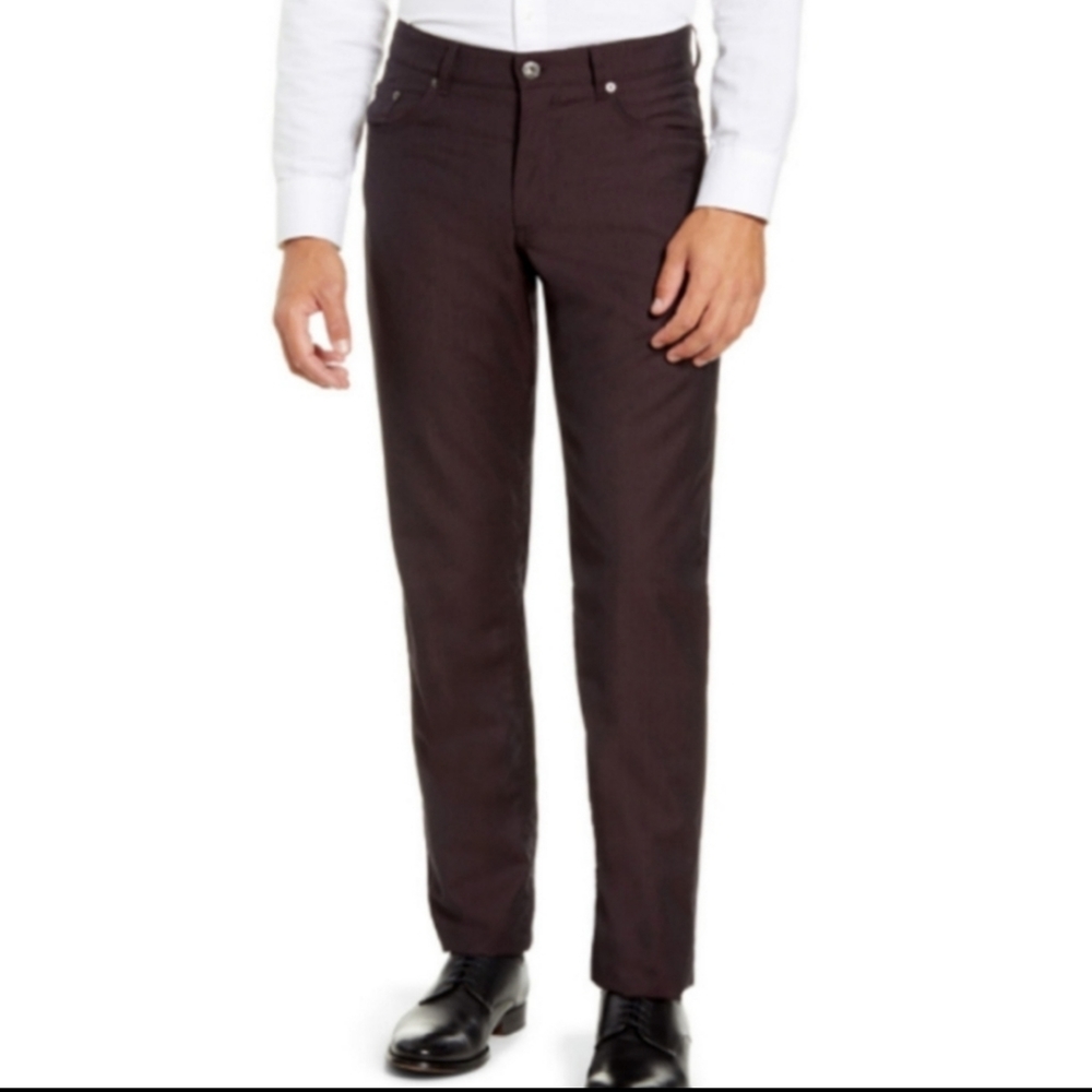 Brax Feel Good Cooper Fancy Pants Maroon Regular 38x30